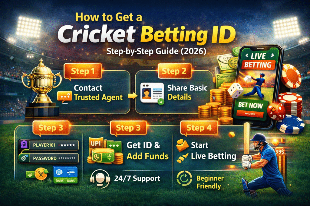 How to get Cricket Betting ID India 2026 step by step guide with live betting, secure deposit and fast withdrawal