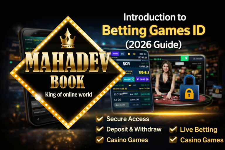 Mahadev Book betting games ID India 2026 logo banner for online cricket betting and casino platform